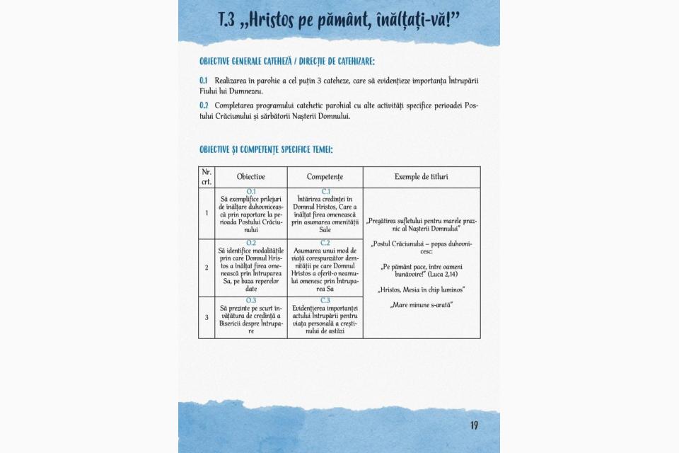 Program catehetic pentru Postul Nașterii Domnului, recomandat de Biroul de catehizare al Arhiepicopiei Iașilor