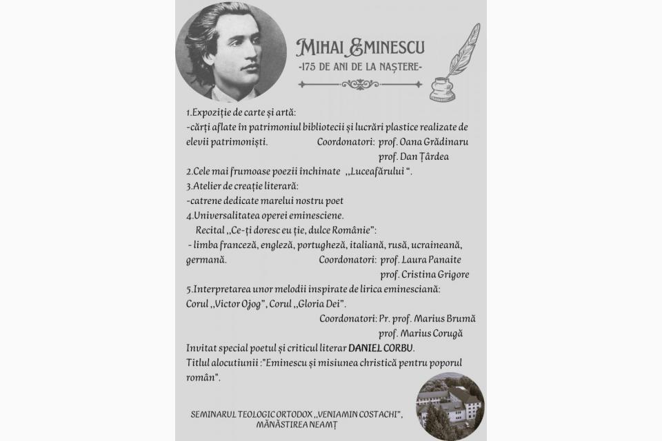 „Zilele Eminescu – 14-15 ianuarie 2025ˮ