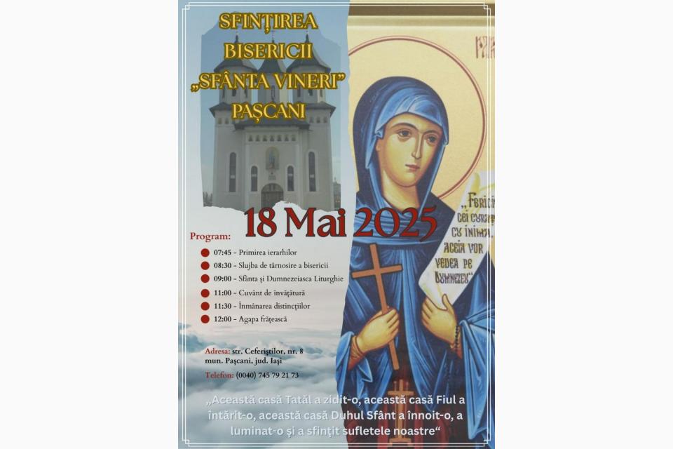 Sfințirea Bisericii „Sfânta Vineri” din Pașcani