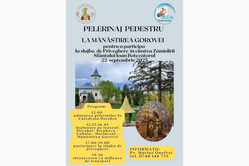 Evenimente care vor avea loc în Arhiepiscopia Iaşilor, în perioada 21-27 septembrie 2025