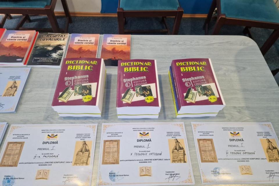 Concursul „Cercetați Scripturile…”, ediția a III-a – o chemare la lumina Cuvântului în Săptămâna Sfintei Scripturi, la Seminarul de la Mănăstirea Neamț