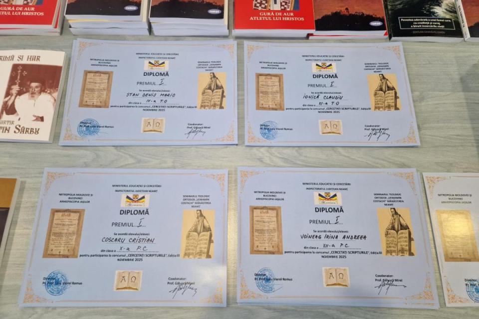 Concursul „Cercetați Scripturile…”, ediția a III-a – o chemare la lumina Cuvântului în Săptămâna Sfintei Scripturi, la Seminarul de la Mănăstirea Neamț