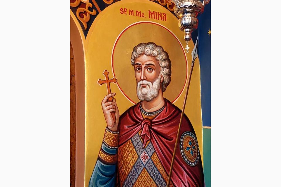 Sfântul Mare Mucenic Mina, cinstit cu evlavie la schitul din apropierea orașului Târgu Neamț