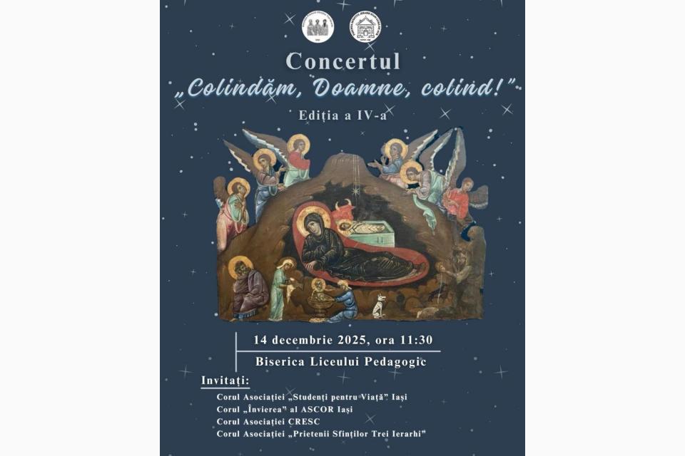 Evenimente care vor avea loc în Arhiepiscopia Iaşilor, în perioada 14-20 decembrie 2025