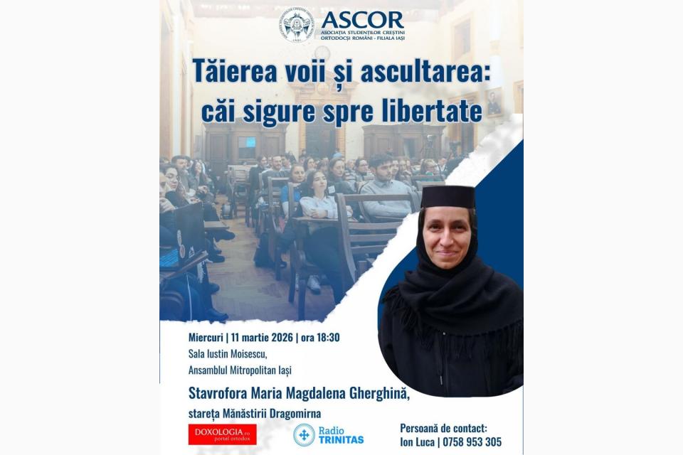 Evenimente care vor avea loc în Arhiepiscopia Iaşilor, în perioada 8-14 martie 2026