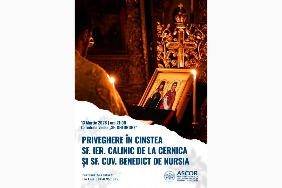 Evenimente care vor avea loc în Arhiepiscopia Iaşilor, în perioada 8-14 martie 2026